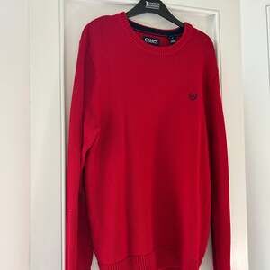 Vintage Chaps Ralph Lauren Red Crew Neck Knit Sweater